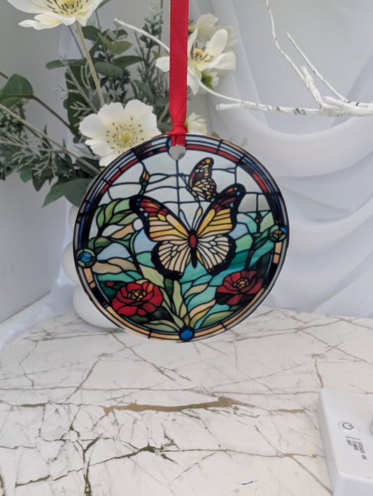 Butterfly Stained Glass Effect Hanging Decor | Butterfly Lover Gift