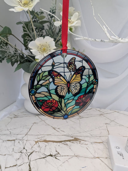 Butterfly Stained Glass Effect Hanging Decor | Butterfly Lover Gift