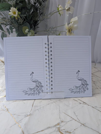 Peacock Stained Glass Style Notebook | Hand Made Peacock Lover Gift