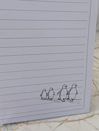 Penguin Stained Glass Style Notebook | Hand Made Penguin Lover Gift