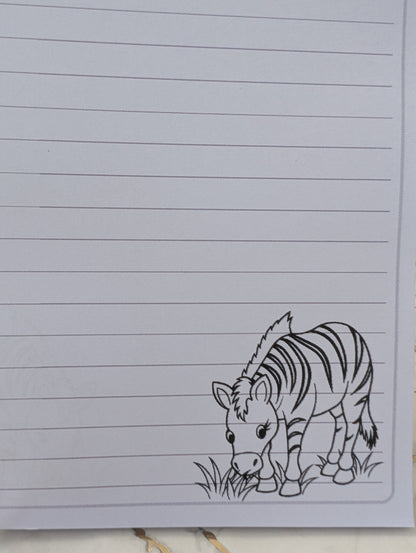 Zebra Stained Glass Style Notebook | Hand Made Zebra Lover Gift
