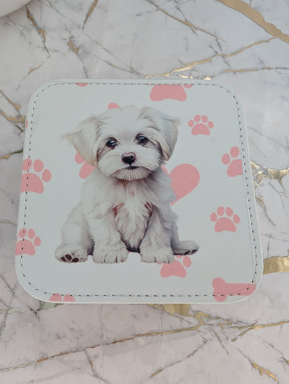 Faux leather Bichon Frise Jewellery Box | Bichon Frise Gift