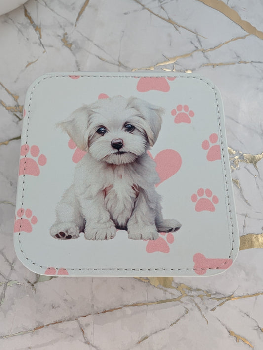 Faux leather Bichon Frise Jewellery Box | Bichon Frise Gift