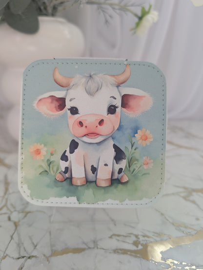 Faux leather Cute Cow Jewellery Box | Cute Jewellery Box