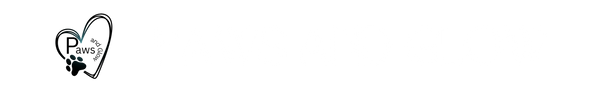 Logo with 'Paws' text and paw prints on a white background