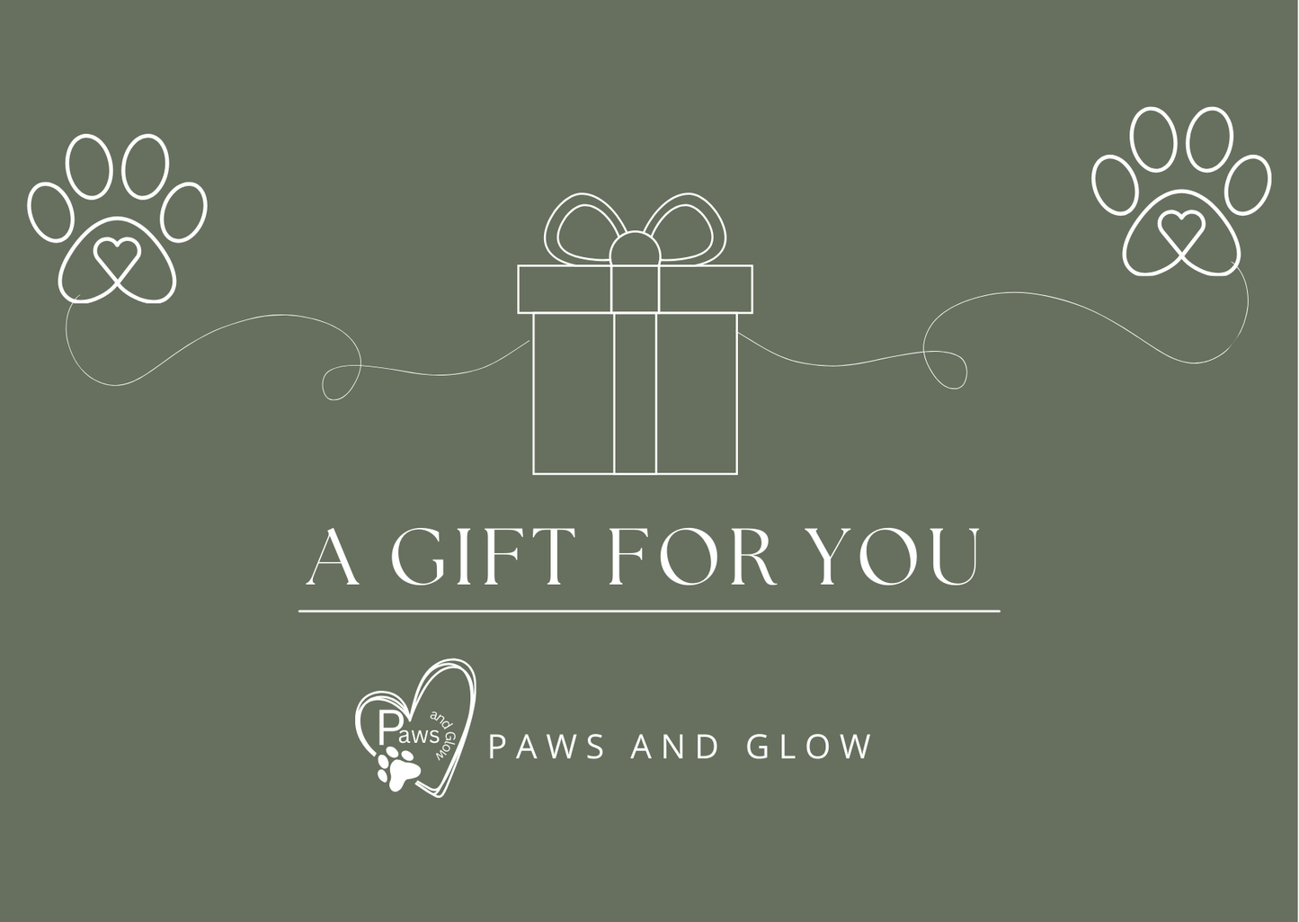Paws and Glow Gift Card | Unique Gifts for Animal Lovers