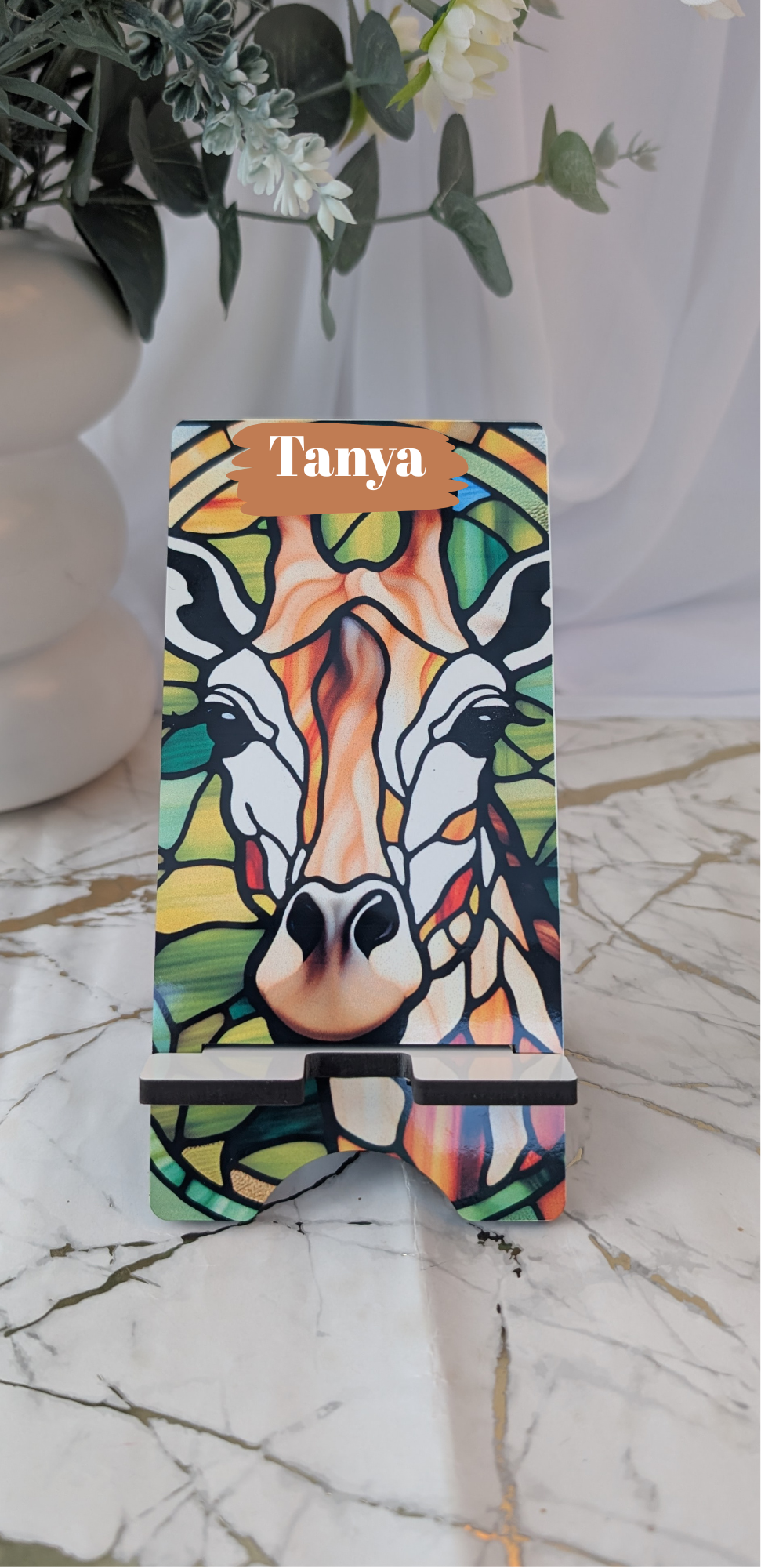 Giraffe Mobile Phone Stand | Personalised Giraffe Gift
