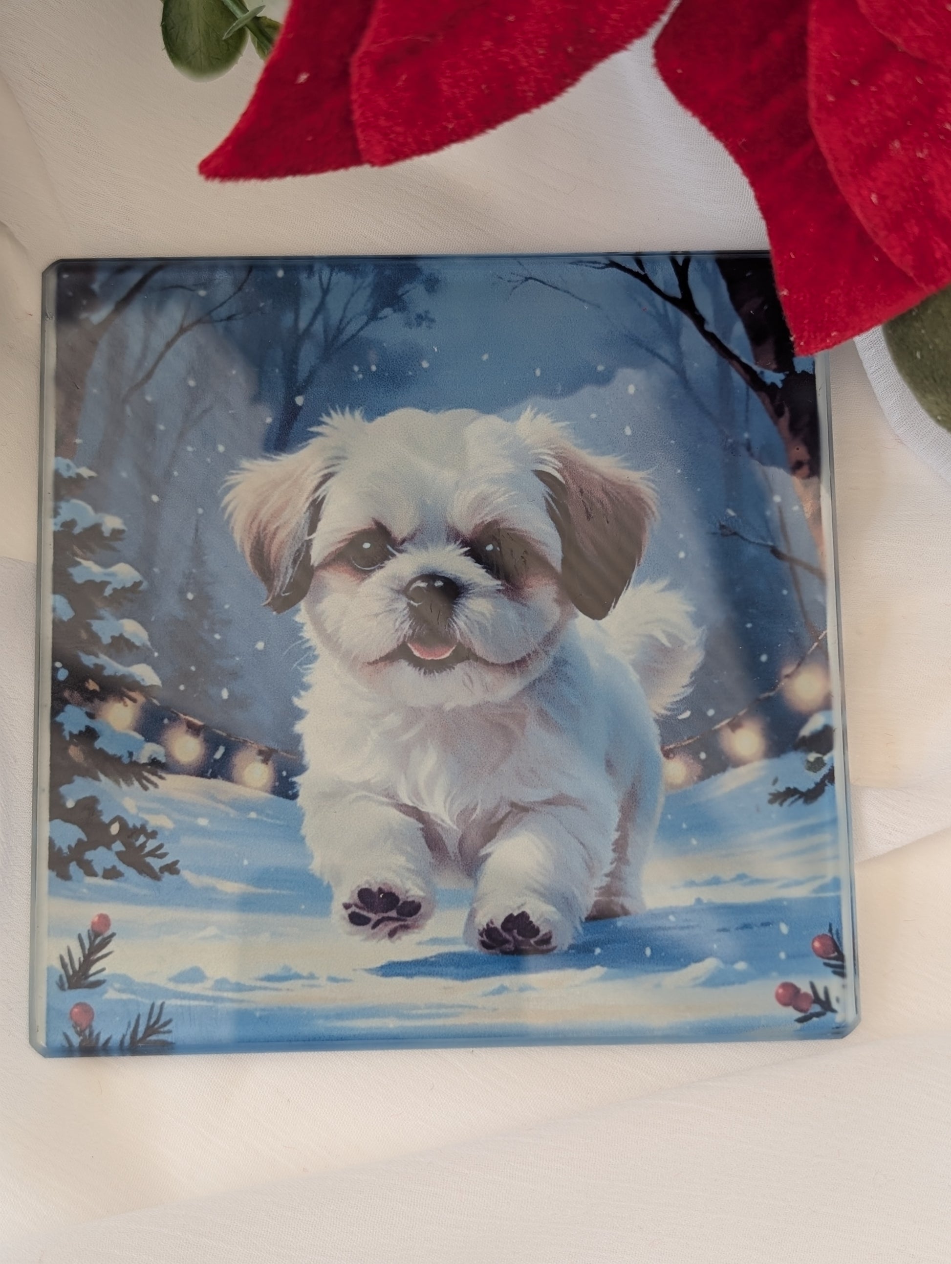 Shih Tzu glass coaster