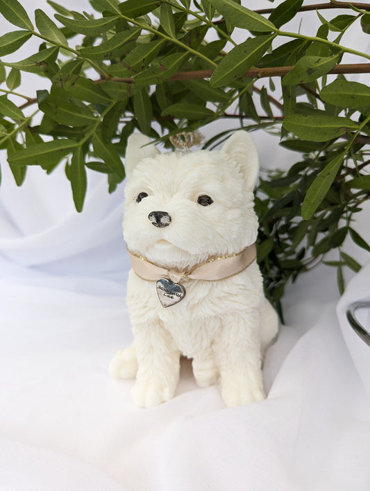 Front view of West Highland Terrier Puppy Candle