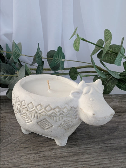 Cute Cow Pot and Candle | Hand Poured Cow Candle | Hand poured Cow Pot image 2