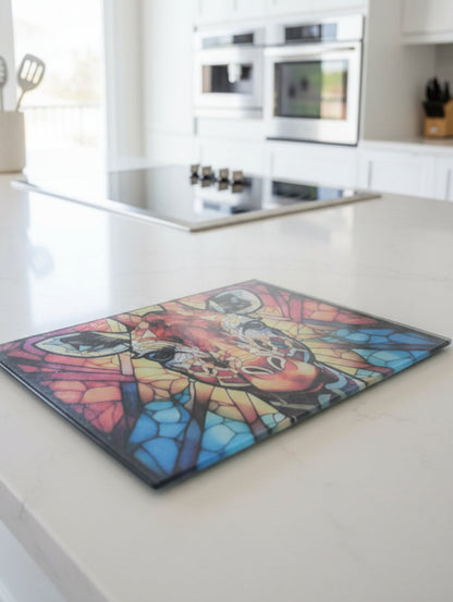 Giraffe Gift - Bright stained glass giraffe chopping board