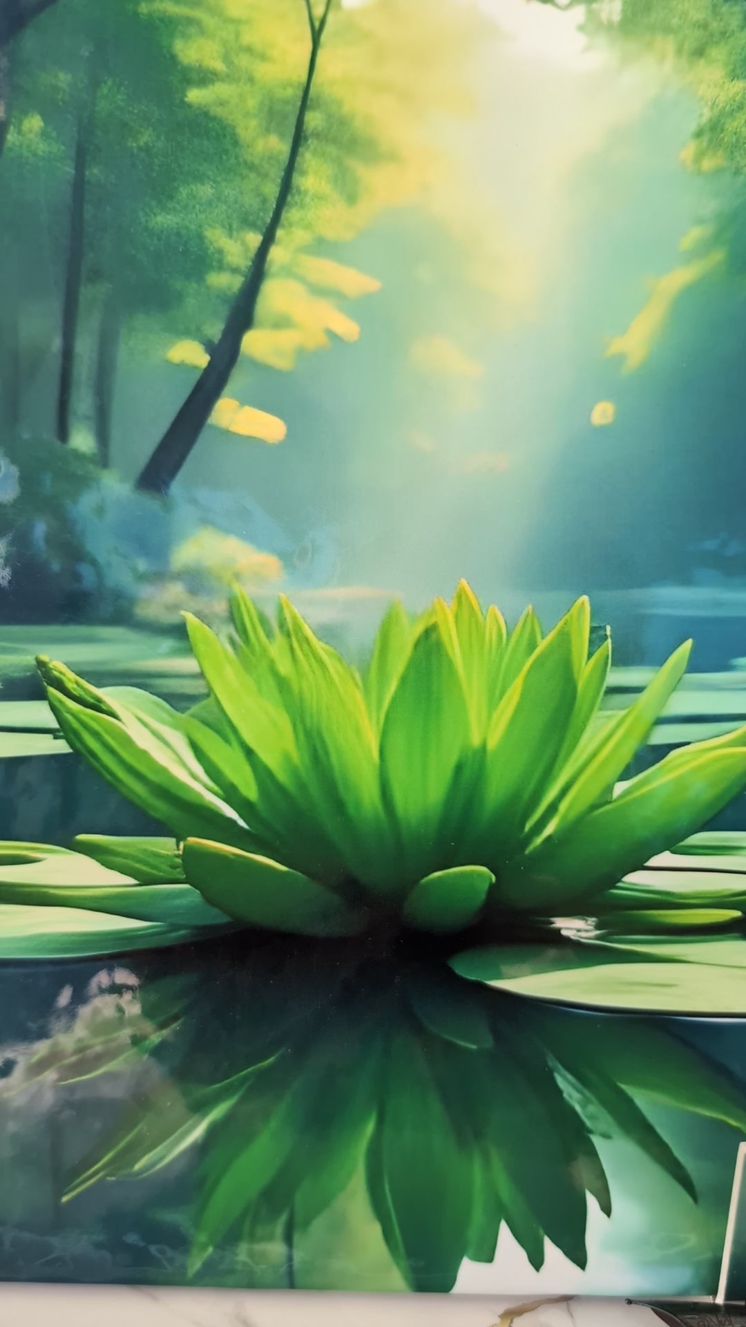 video of frog on a lilypad notebook
